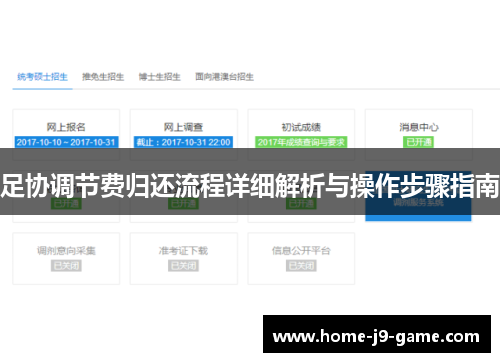 足协调节费归还流程详细解析与操作步骤指南