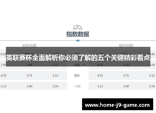 英联赛杯全面解析你必须了解的五个关键精彩看点